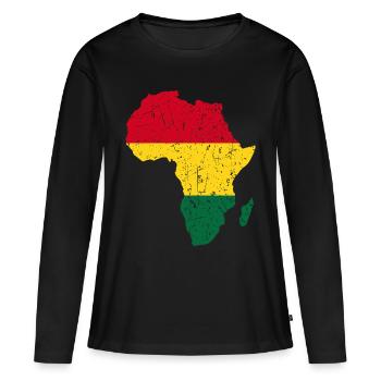 Afrique - T-shirt manches longues Premium bio Femme - noir - Devant - Julia (174cm)