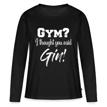 Gym and Gin Funny Gin Motif Black - Women's Premium Organic Long Sleeve Shirt - black - Front - Julia (174cm)