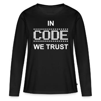 CODE - Women's Premium Organic Long Sleeve Shirt - black - Front - Julia (174cm)