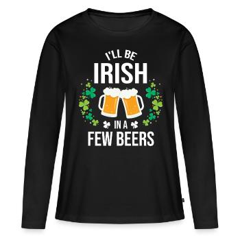 St Patricks Day Irish Bier Geschenkidee - Frauen Premium Bio Langarmshirt - Schwarz - Vorne - Julia (174cm)