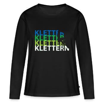 Bergsport - Frauen Premium Bio Langarmshirt - Schwarz - Vorne - Julia (174cm)