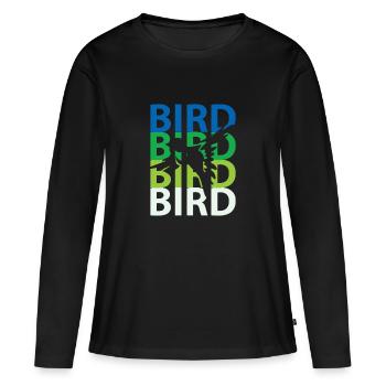 birds - Women's Premium Organic Long Sleeve Shirt - black - Front - Julia (174cm)