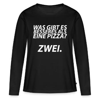 lustige witzige Sprüche Pizza - Frauen Premium Bio Langarmshirt - Schwarz - Vorne - Julia (174cm)