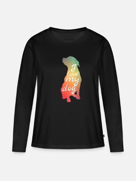 Hundeliebe - Frauen Premium Bio Langarmshirt - Schwarz