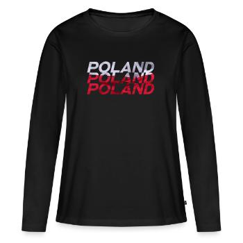 Polen - Frauen Premium Bio Langarmshirt - Schwarz - Vorne - Julia (174cm)