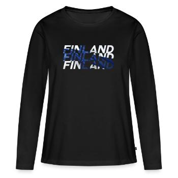 Finnland - Frauen Premium Bio Langarmshirt - Schwarz - Vorne - Julia (174cm)