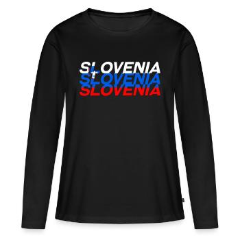 Slowenien - Frauen Premium Bio Langarmshirt - Schwarz - Vorne - Julia (174cm)