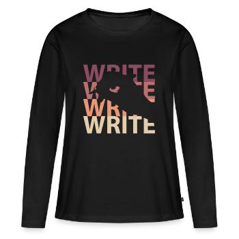 Auteur - T-shirt manches longues Premium bio Femme - noir - Devant - Julia (174cm)