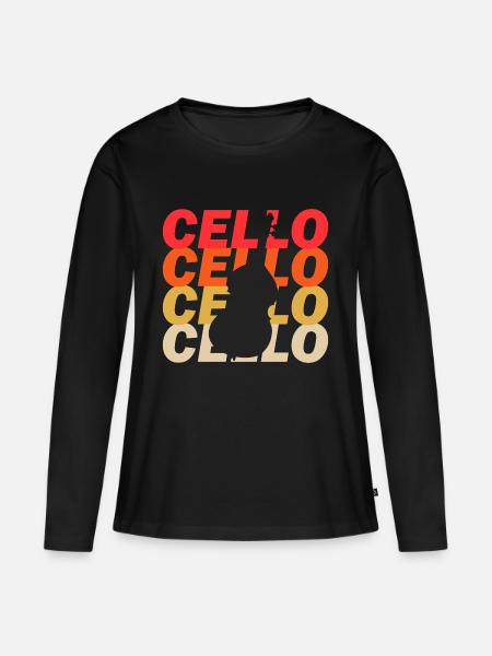 Cello - Frauen Premium Bio Langarmshirt - Schwarz