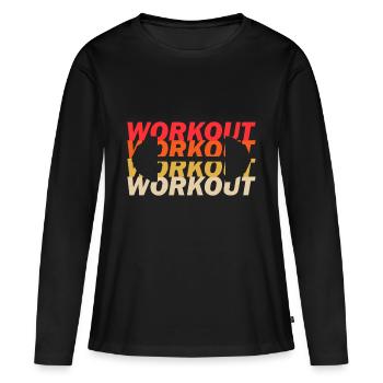Workout Fitness - Women's Premium Organic Long Sleeve Shirt - black - Front - Julia (174cm)