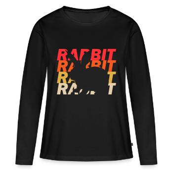 rabbit - Women's Premium Organic Long Sleeve Shirt - black - Front - Julia (174cm)