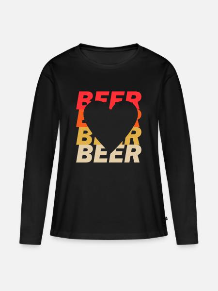 Bierkönig - Frauen Premium Bio Langarmshirt - Schwarz