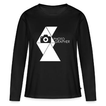 Photographer - Women's Premium Organic Long Sleeve Shirt - black - Front - Julia (174cm)