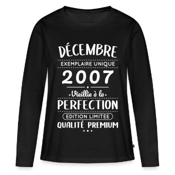 18th Birthday - December 2007 Perfection - Women's Premium Organic Long Sleeve Shirt - black - Front - Julia (174cm)