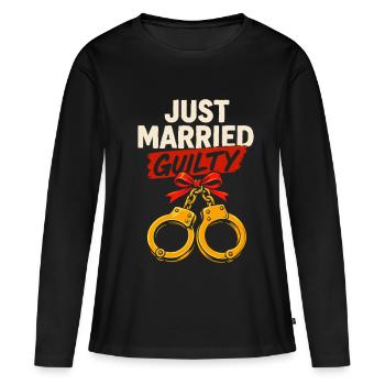 Juste marié Coupable Drôle Jeune marié Humour T-shirt - T-shirt manches longues Premium bio Femme - noir - Devant - Julia (174cm)