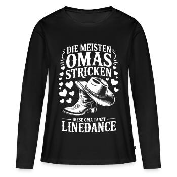 Grandma Dancing Line Dance - Women's Premium Organic Long Sleeve Shirt - black - Front - Julia (174cm)