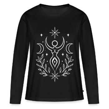 Déesse du solstice d’été – Symbole spirituel - T-shirt manches longues Premium bio Femme - noir - Devant - Julia (174cm)