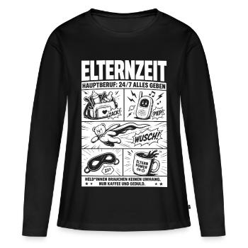 Elternzeit Hauptberuf 24/7 Alles Geben - Frauen Premium Bio Langarmshirt - Schwarz - Vorne - Julia (174cm)