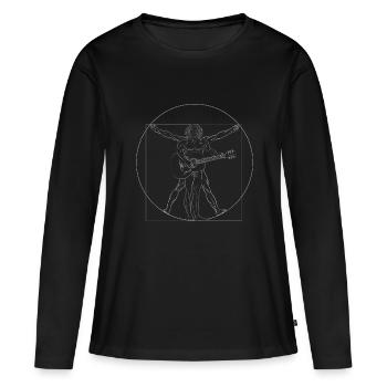 Da Vinci Rock Guitar Guitarist Retro Gift - T-shirt manches longues Premium bio Femme - noir - Devant - Julia (174cm)