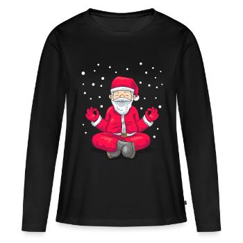 Santa Claus Santa Yoga Meditation Yogi Gift - Women's Premium Organic Long Sleeve Shirt - black - Front - Julia (174cm)