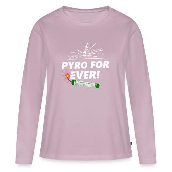 pyro pour toujours - T-shirt manches longues Premium bio Femme - rose poudré - Devant - Julia (174cm)