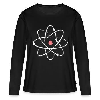 Physique Atome - T-shirt manches longues Premium bio Femme - noir - Devant - Julia (174cm)