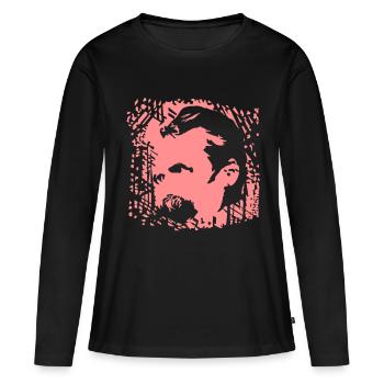 Friedrich Nietzsche - T-shirt manches longues Premium bio Femme - noir - Devant - Julia (174cm)