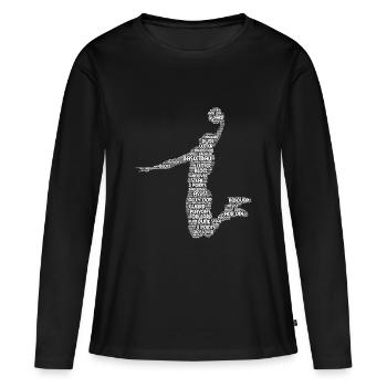 Basket-ball Slam Dunk Assist Voler Rebond Cadeau - T-shirt manches longues Premium bio Femme - noir - Devant - Julia (174cm)