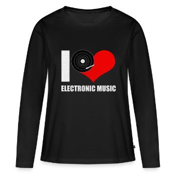 DJ Elektro musique électro techno Musique BPM cadeau - T-shirt manches longues Premium bio Femme - noir - Devant - Julia (174cm)