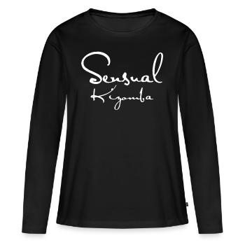 blanc chemise sensuelle Kizomba - Mambo de New York - T-shirt manches longues Premium bio Femme - noir - Devant - Julia (174cm)