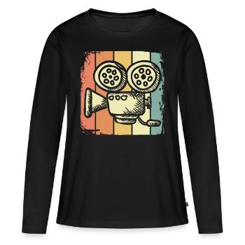 Filmer la vidéo - T-shirt manches longues Premium bio Femme - noir - Devant - Julia (174cm)