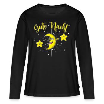 Bonne nuit - bonne nuit - pyjama temps - T-shirt manches longues Premium bio Femme - noir - Devant - Julia (174cm)