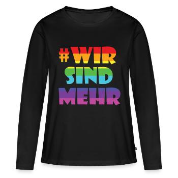 Nous sommes plus - T-shirt manches longues Premium bio Femme - noir - Devant - Julia (174cm)