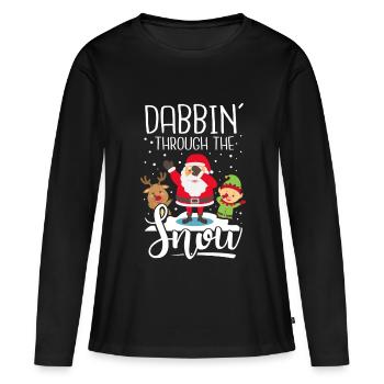 Dab Weihnachtsmann Rudolph Rentier Elf Geschenk - Frauen Premium Bio Langarmshirt - Schwarz - Vorne - Julia (174cm)