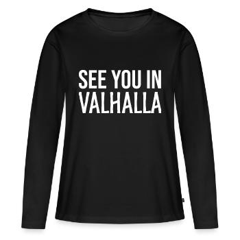 see you in walhalla - Frauen Premium Bio Langarmshirt - Schwarz - Vorne - Julia (174cm)