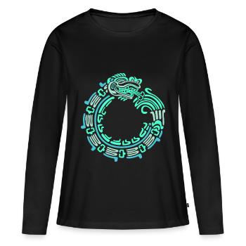 Inka Maya kalender aztec - Frauen Premium Bio Langarmshirt - Schwarz - Vorne - Julia (174cm)