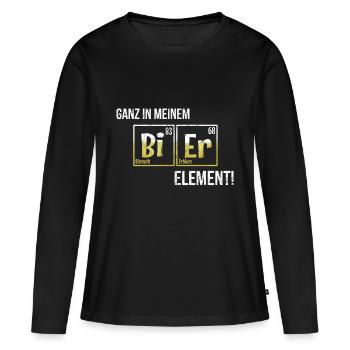 La bière est mon cadeau de table périodique élément - T-shirt manches longues Premium bio Femme - noir - Devant - Julia (174cm)