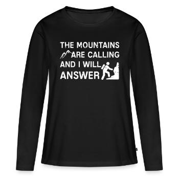 Bergsteigen Bergsteigen - Frauen Premium Bio Langarmshirt - Schwarz - Vorne - Julia (174cm)