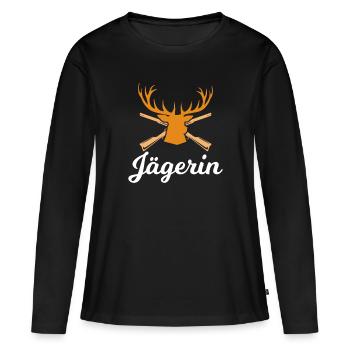 Tueuse Hirschgeweih - T-shirt manches longues Premium bio Femme - noir - Devant - Julia (174cm)