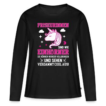 Friseurin Geschenk - Frauen Premium Bio Langarmshirt - Schwarz - Vorne - Julia (174cm)