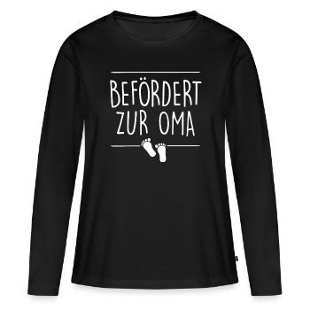 Oma werden Spruch - Frauen Premium Bio Langarmshirt - Schwarz - Vorne - Julia (174cm)