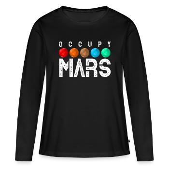 Mars - Women's Premium Organic Long Sleeve Shirt - black - Front - Julia (174cm)