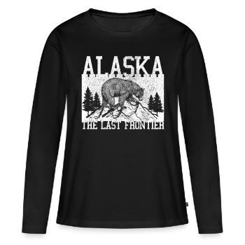 Alaska - T-shirt manches longues Premium bio Femme - noir - Devant - Julia (174cm)