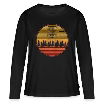 Disc Golf - Frauen Premium Bio Langarmshirt - Schwarz - Vorne - Julia (174cm)