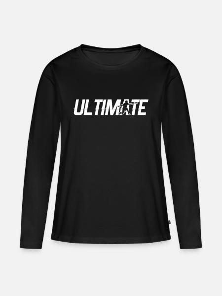 Ultimate Frisbee - Frauen Premium Bio Langarmshirt - Schwarz