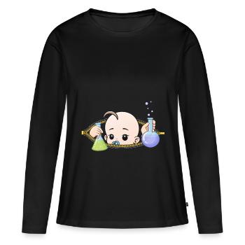Schwangerschaft Chemie Chemiker schwanger Geschenk - Frauen Premium Bio Langarmshirt - Schwarz - Vorne - Julia (174cm)
