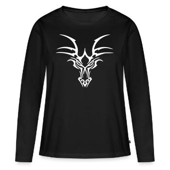 Tribal Dragon Head - Frauen Premium Bio Langarmshirt - Schwarz - Vorne - Julia (174cm)