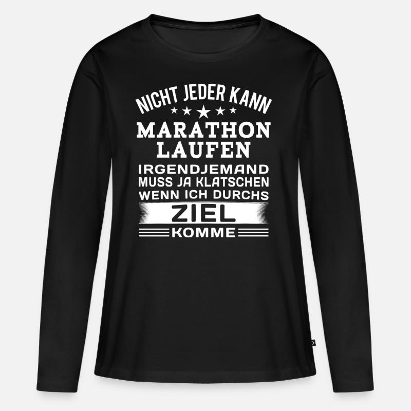 Marathon Laufen - Frauen Premium Bio Langarmshirt - Schwarz