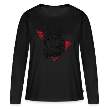 Planet of carnivorous plants in black - Women's Premium Organic Long Sleeve Shirt - black - Front - Julia (174cm)