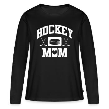 Hockey Mom - Frauen Premium Bio Langarmshirt - Schwarz - Vorne - Julia (174cm)